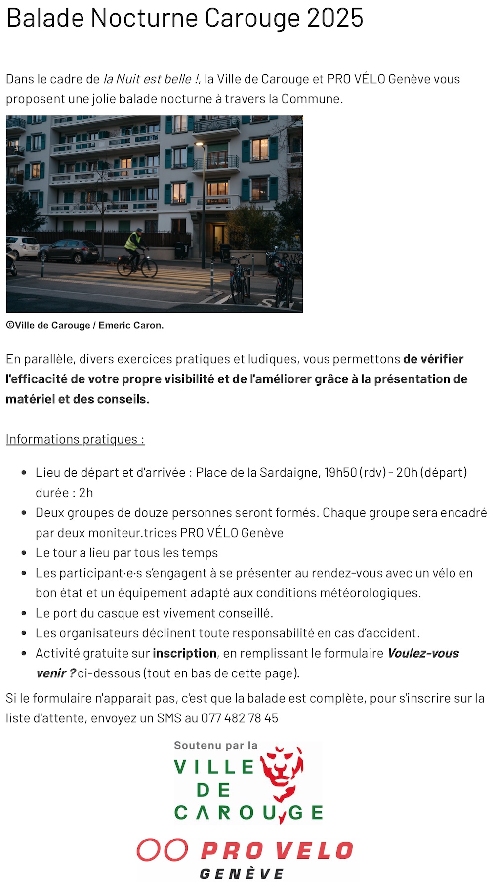 BALADE NOCTURNE LE LONG DE LARVE