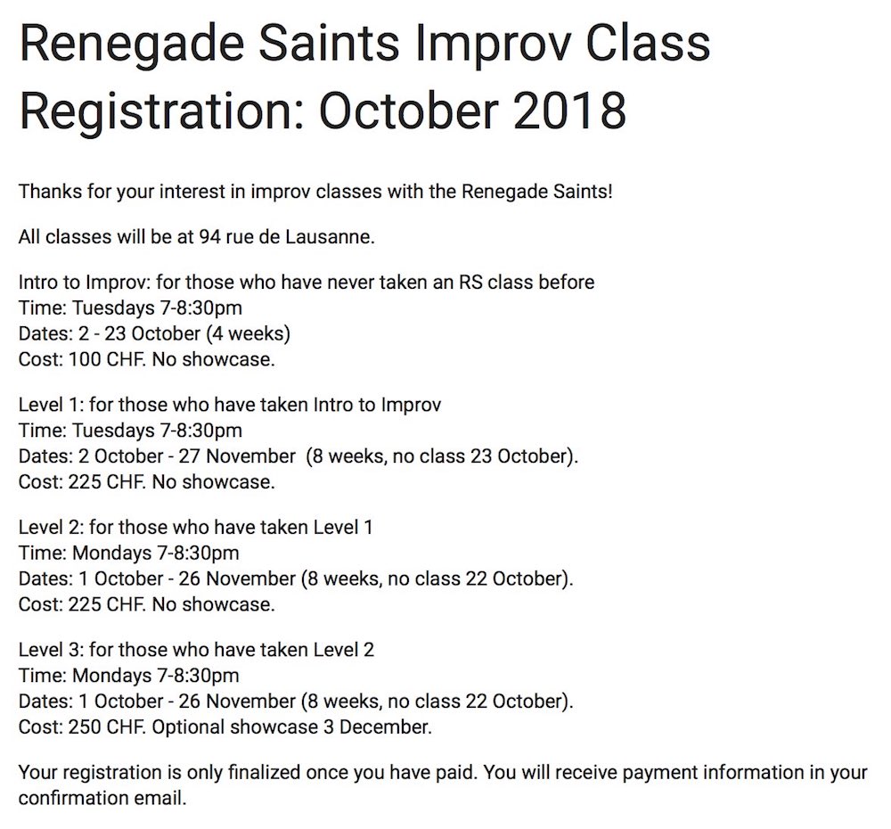 improv courses