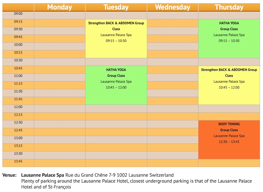 Meher4Fitness schedule
