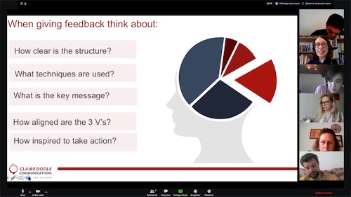 When giving feedback copy