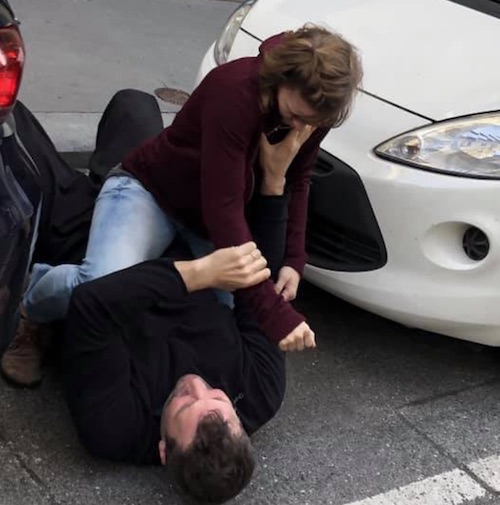self defense woman man